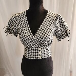 Gingham Crop Top Small